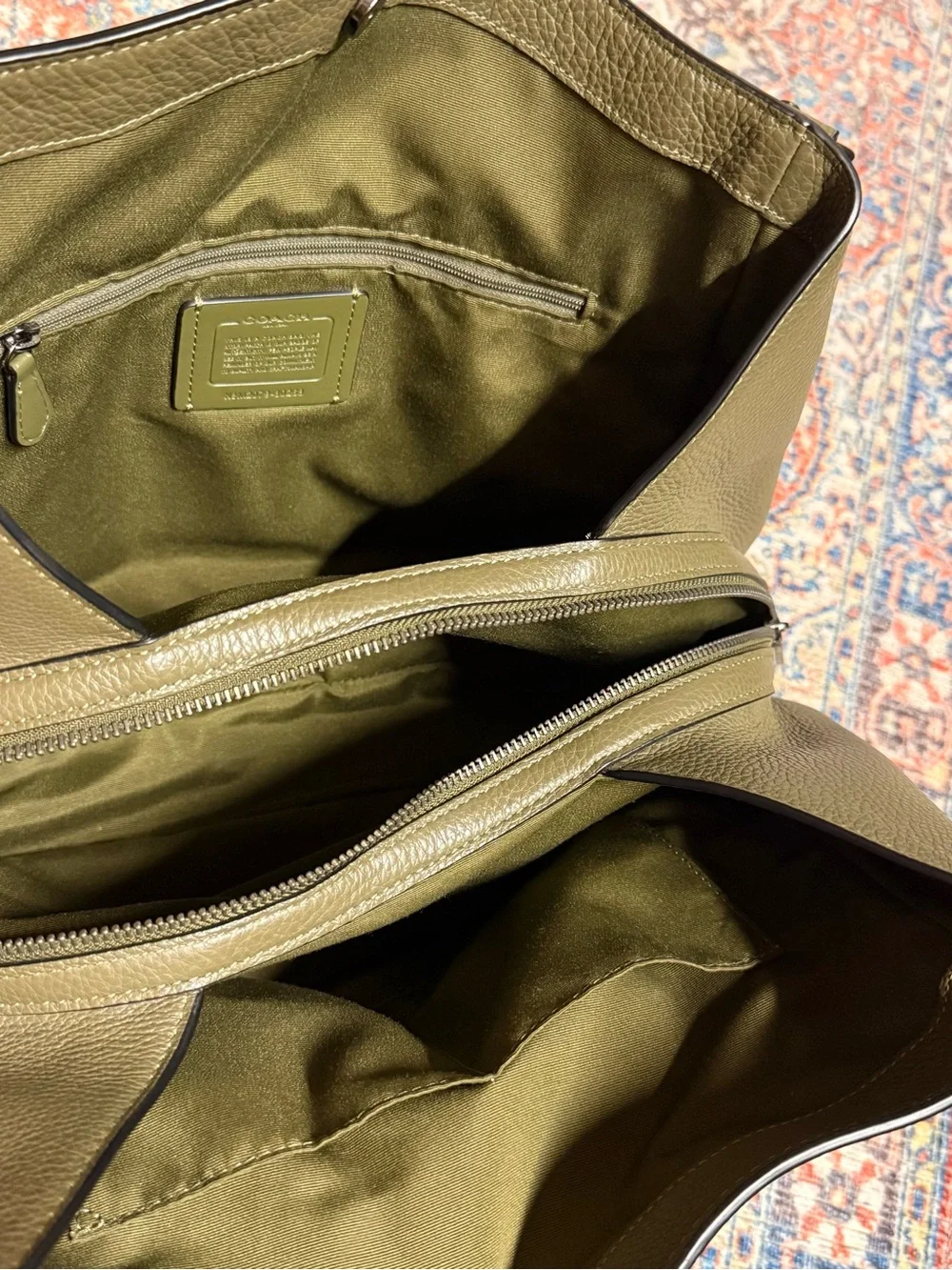Coach Edie Pebbled Leather Shoulder Green